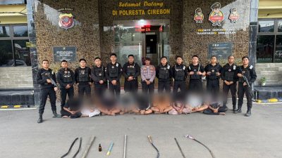 Polresta Cirebon Beraksi, 9 Remaja Terlibat Tawuran Diamankan Saat Bawa Celurit dan Bom Molotov