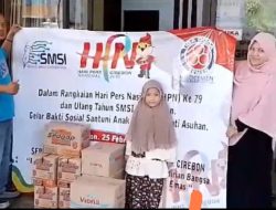 SMSI Kab. Cirebon Salurkan Sembako ke Anak Yatim & Dhuafa, Toto Jamil : Kami Terus Lakukan Bakti Sosial