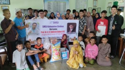 Prof. Rokhmin & SMSI Kab. Cirebon Beri Bantuan Bahan Makanan ke Anak-anak Panti Asuhan Budhi Asih