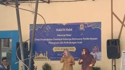 Geger, Dinas PPKBP3A Kab. Cirebon Gelar Halal Bihalal Diisi Hiburan Musik dengan Sound System Menggelegar