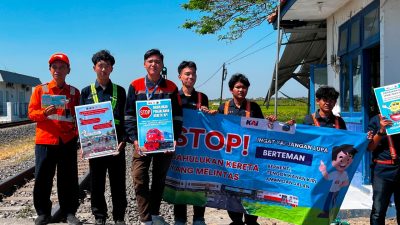 KAI Daop 3 Cirebon & Komunitas Pecinta Kereta Api Terus Gelorakan Keselamatan di Perlintasan Sebidang