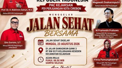 PAC Kejaksan PDI Perjuangan Kota Cirebon Gelar Jalan Sehat, Sumarni: Gratis dan Ada Banyak Hadiah