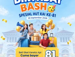 HUT ke-81 KAI, Pelanggan Cukup Bayar 81 Persen dari Harga Tiket